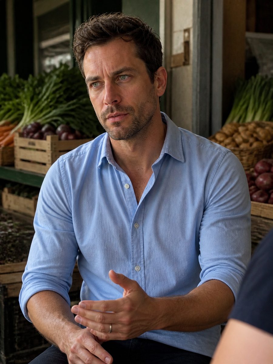 Kian Ashworth at a market stall